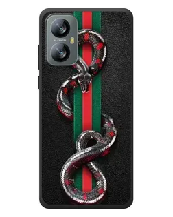 Чехол для Blackview A52 с картинкой «Gucci — змея на полосе»