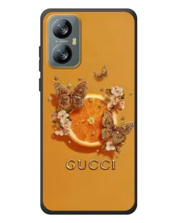 Чехол для Blackview A52 с картинкой «Gucci — золотые бабочки»