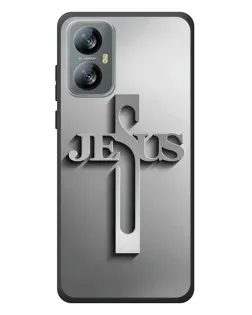 Чехол для Blackview A52 с картинкой «Металлический крест Jesus»