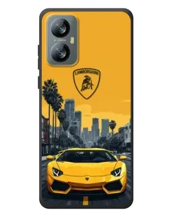 Чохол для Blackview A52 з картинкою «Жовтий Lamborghini місто»