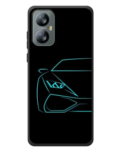 Чохол для Blackview A52 з картинкою «Блакитний силует Lamborghini»