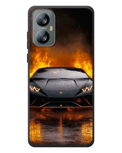 Чохол для Blackview A52 з картинкою «Lamborghini у вогні»