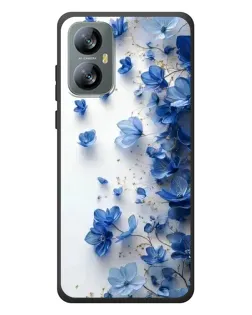 Чехол для Blackview A52 с картинкой «Голубой цветочный каскад»