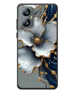 Чехол для Blackview A52 с картинкой «Белый цветок и золотой флюид»