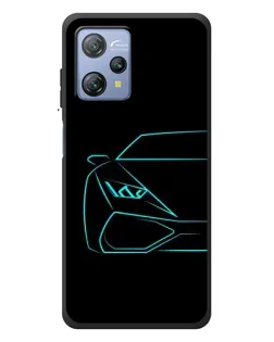 Чохол для Blackview A53 з картинкою «Блакитний силует Lamborghini»