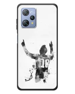 Чехол для Blackview A53 с картинкой «Черно-белый силуэт Месси»