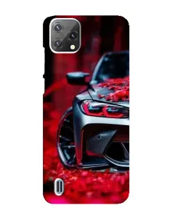 Чохол для Blackview A55 з картинкою «Спортивна BMW та квіти»
