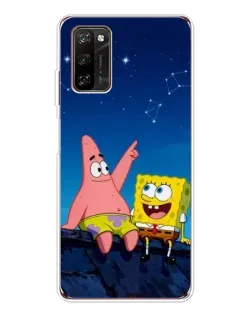 Чехол для Blackview A70 Pro с картинкой «Губка Боб и Патрик ночью»
