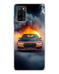 Чохол для Blackview A70 Pro з картинкою «Audi у вогняному диму»