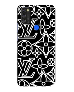 Чехол для Blackview A70 с картинкой «Черно-белый узор LV»