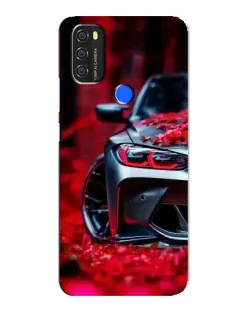 Чехол для Blackview A70 с картинкой «Спортивная BMW и цветы»