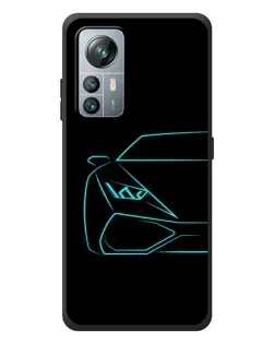 Чохол для Blackview A85 з картинкою «Блакитний силует Lamborghini»