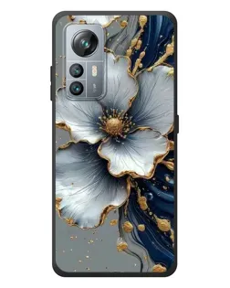 Чехол для Blackview A85 с картинкой «Белый цветок и золотой флюид»