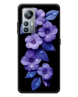 Чехол для Blackview A85 с картинкой «Фиолетовые цветы с росою»