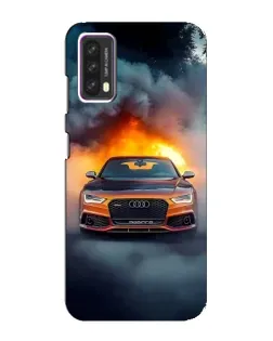 Чехол для Blackview A90 с картинкой «Audi в огненном дыму»