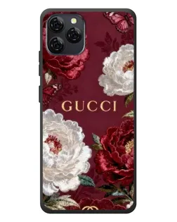 Чехол для Blackview A95 с картинкой «Gucci — бордовые розы»