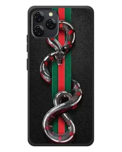 Чехол для Blackview A95 с картинкой «Gucci — змея на полосе»