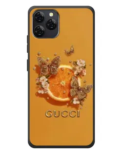Чехол для Blackview A95 с картинкой «Gucci — золотые бабочки»