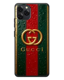 Чехол для Blackview A95 с картинкой «Gucci — фирменная полоса и золото»