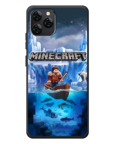 Чехол для Blackview A95 с картинкой «Minecraft ледяной мир»