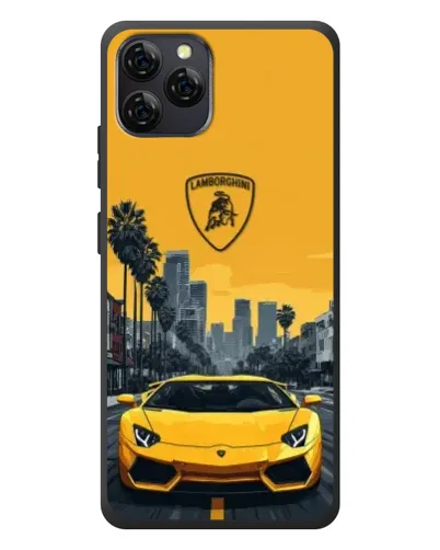 Чохол для Blackview A95 з картинкою «Жовтий Lamborghini місто»