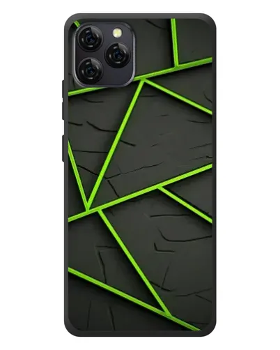 Чохол для Blackview A95 з картинкою «Зелені геометричні лінії»