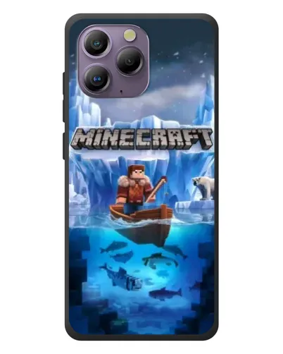 Чехол для Blackview A96 с картинкой «Minecraft ледяной мир»