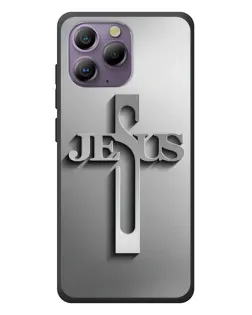 Чехол для Blackview A96 с картинкой «Металлический крест Jesus»