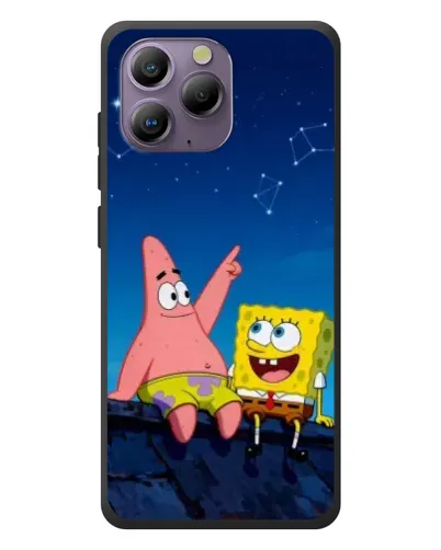 Чохол для Blackview A96 з картинкою «Губка Боб та Патрік вночі»