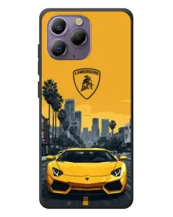 Чохол для Blackview A96 з картинкою «Жовтий Lamborghini місто»