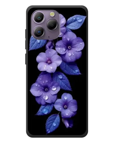 Чехол для Blackview A96 с картинкой «Фиолетовые цветы с росою»