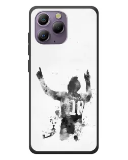 Чохол для Blackview A96 з картинкою «Чорно-білий силует Мессі»