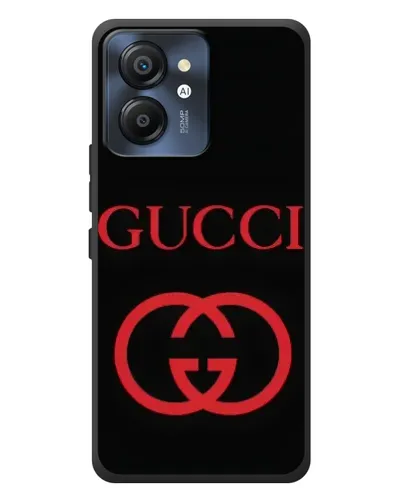 Чехол для Blackview Color 8 с картинкой «Gucci — красный логотип»