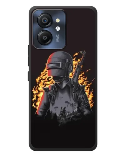 Чехол для Blackview Color 8 с картинкой «PUBG — огненный силуэт»