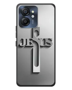 Чехол для Blackview Color 8 с картинкой «Металлический крест Jesus»