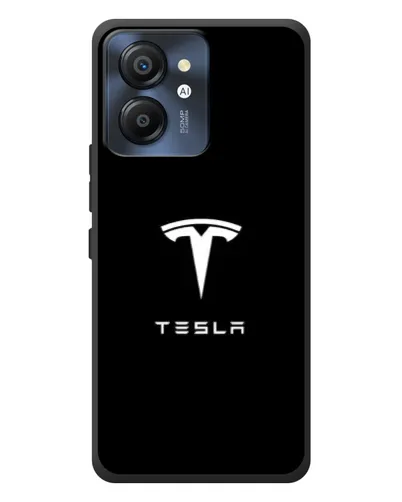 Чехол для Blackview Color 8 с картинкой «Tesla White Logo»