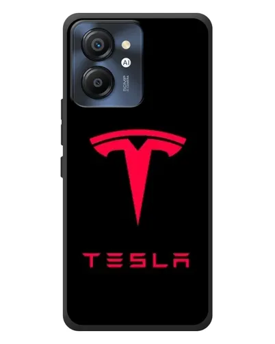 Чехол для Blackview Color 8 с картинкой «Tesla Red Logo»