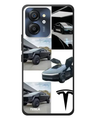Чехол для Blackview Color 8 с картинкой «Коллаж Cybertruck Tesla»