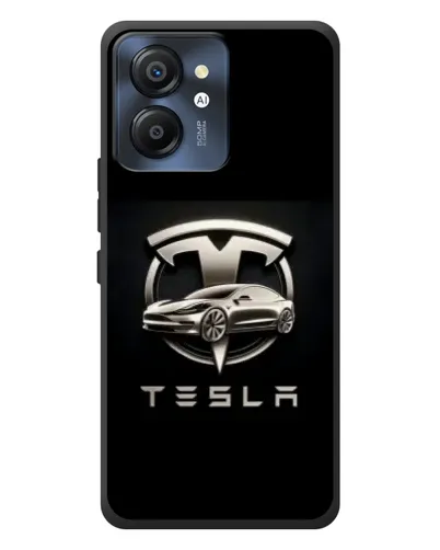Чехол для Blackview Color 8 с картинкой «Tesla — серебристое авто»