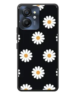 Чехол для Blackview Color 8 с картинкой «Ромашки на черном»