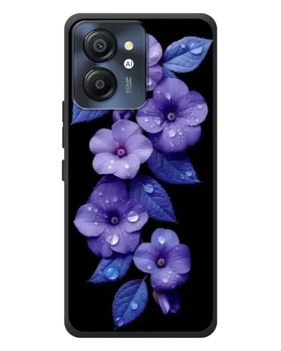 Чехол для Blackview Color 8 с картинкой «Фиолетовые цветы с росою»