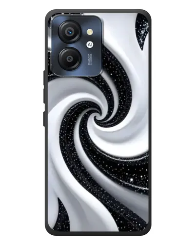 Чехол для Blackview Color 8 с картинкой «Черно-белая спираль»