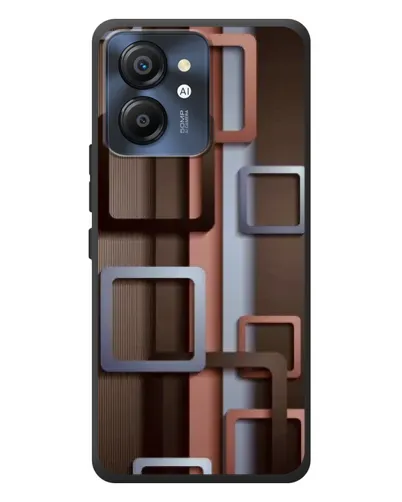 Чехол для Blackview Color 8 с картинкой «Коричневые объемные квадраты»