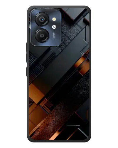 Чехол для Blackview Color 8 с картинкой «Черные геометрические блоки»