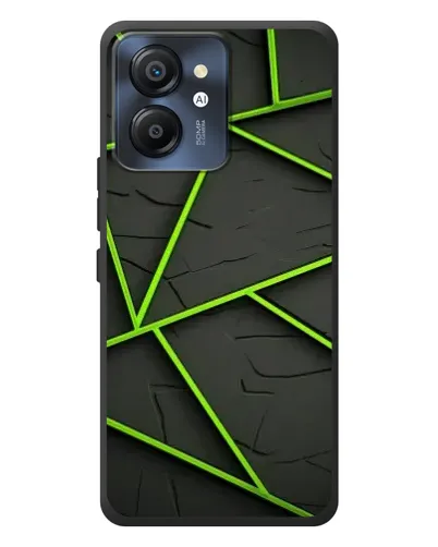 Чехол для Blackview Color 8 с картинкой «Зеленые геометрические линии»
