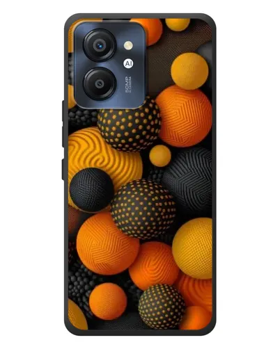 Чехол для Blackview Color 8 с картинкой «Объемные оранжевые сферы»