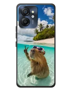 Чехол для Blackview Color 8 с картинкой «Капибара на море»