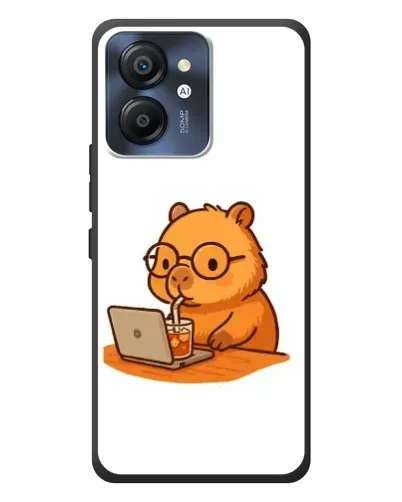 Чехол для Blackview Color 8 с картинкой «Капибара с ноутбуком»