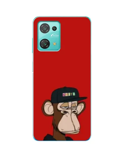 Чехол для Blackview Oscal C30 Pro с картинкой «Bored Ape — красный фон»