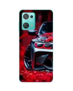 Чехол для Blackview Oscal C30 Pro с картинкой «Спортивная BMW и цветы»